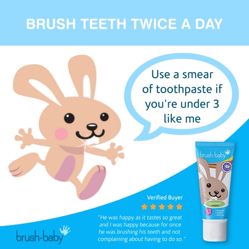 Brush-Baby Children's Applemint Toothpaste with Xylitol (0 to 3 years) + FlossBrush 0-3 years